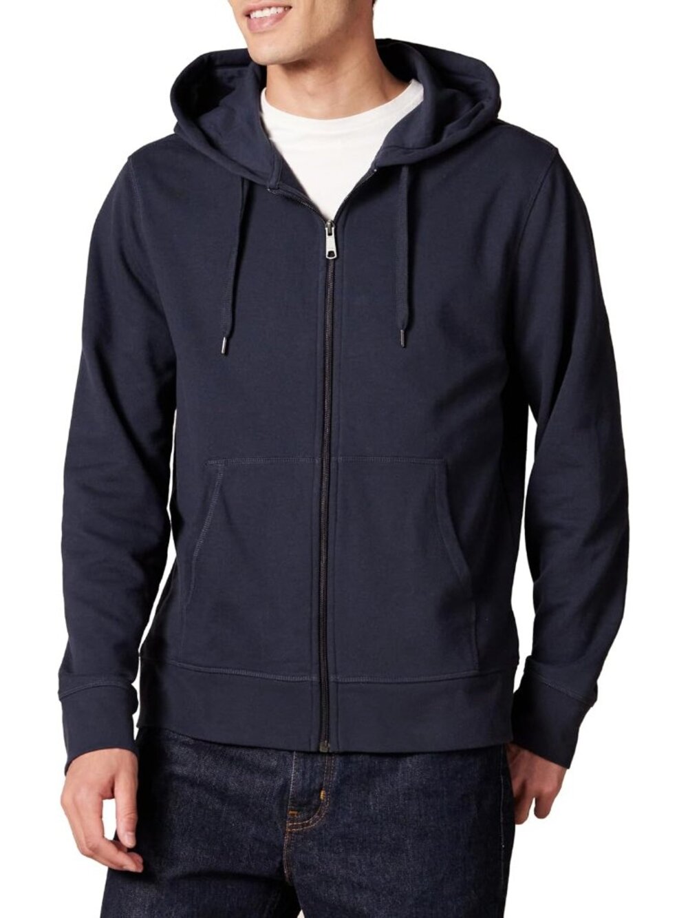 Amazon Essentials Men's Dark Navy Lightweight French Terry Full ZIP Hoodies